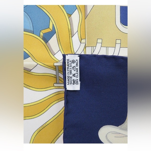Hermes Blue and Gold Nautical Silk Scarf - Picture 11 of 12